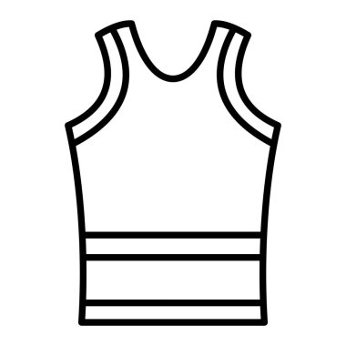 Kolsuz Gömlek Simgesi, Basit Siyah ve Beyaz Vektör İllüstrasyonu