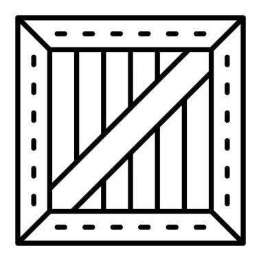 Tahta Kutu Satırı simgesi, Basit Siyah ve Beyaz Vektör İllüstrasyonu