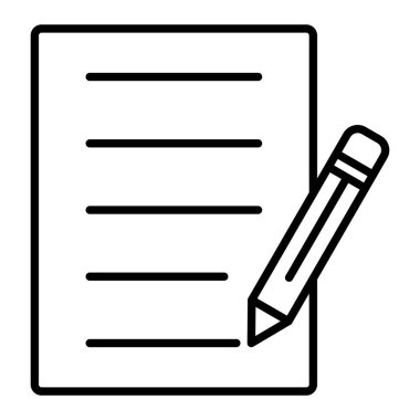 Hikaye Simgesi, Basit Siyah ve Beyaz Vektör İllüstrasyonu