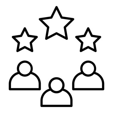 Takım çalışması simgesi, Basit Siyah ve Beyaz Vektör İllüstrasyonu