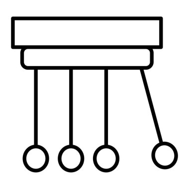 Sarkacı Simgesi, Basit Siyah ve Beyaz Vektör İllüstrasyonu