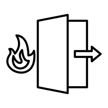 Çıkış Simgesi, Basit Siyah ve Beyaz Vektör İllüstrasyonu