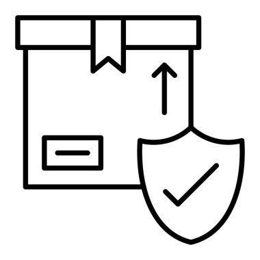 Güvenilirlik çizgisi simgesi, Basit Siyah ve Beyaz Vektör İllüstrasyonu