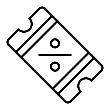 Kupon satırı simgesi, Basit Siyah ve Beyaz Vektör İllüstrasyonu