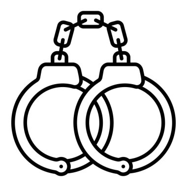 Kelepçe Simgesi, Basit Siyah ve Beyaz Vektör İllüstrasyonu