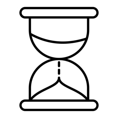 Kum Saati Simgesi, Basit Siyah ve Beyaz Vektör İllüstrasyonu