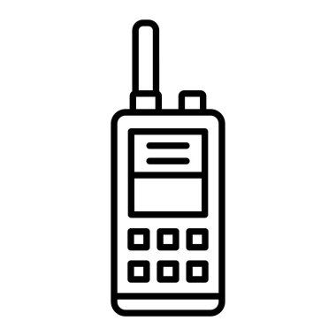 Telsiz Telsizi Simgesi, Basit Siyah ve Beyaz Vektör İllüstrasyonu