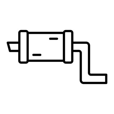 Egzoz hattı simgesi, Basit Siyah ve Beyaz Vektör İllüstrasyonu