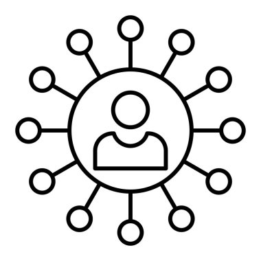 Ortak Pazarlama Simgesi, Basit Siyah ve Beyaz Vektör İllüstrasyonu