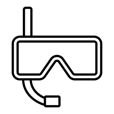 Dalış Simgesi, Basit Siyah ve Beyaz Vektör İllüstrasyonu