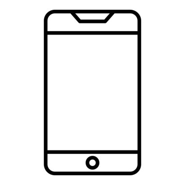 Mobil Simge, Basit Siyah ve Beyaz Vektör İllüstrasyonu