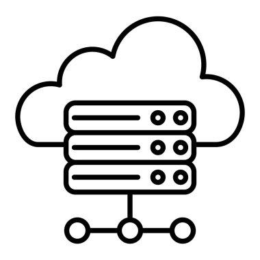 Simge, Basit Siyah ve Beyaz Vektör İllüstrasyonuna ev sahipliği yapan Bulut