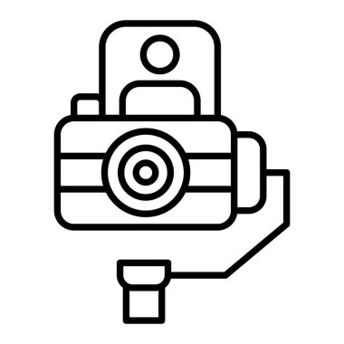 Vlog Simgesi, Basit Siyah ve Beyaz Vektör İllüstrasyonu