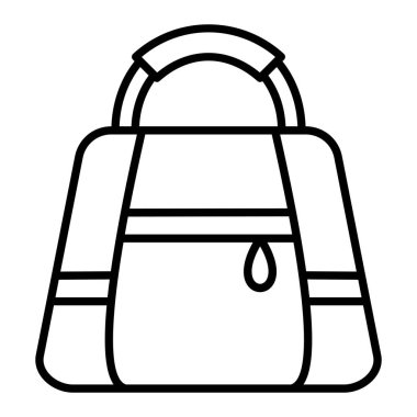 El Torbası Simgesi, Basit Siyah ve Beyaz Vektör İllüstrasyonu