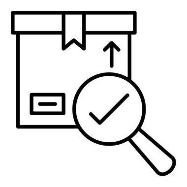 Teftiş çizgisi simgesi, Basit Siyah ve Beyaz Vektör İllüstrasyonu