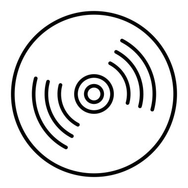 CD Simgesi, Basit Siyah ve Beyaz Vektör İllüstrasyonu