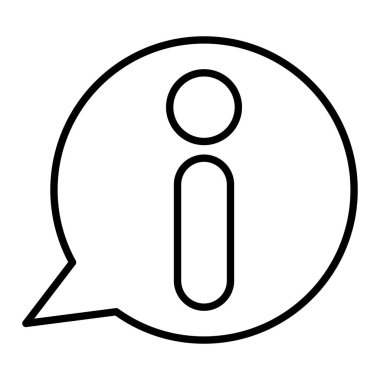 Bilgi Simgesi, Basit Siyah ve Beyaz Vektör İllüstrasyonu