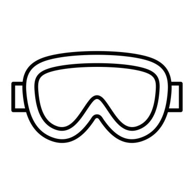 Yüzen Gözlük Simgesi, Basit Siyah ve Beyaz Vektör İllüstrasyonu