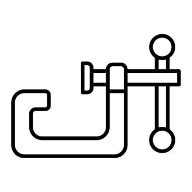 Klemp Simgesi, Basit Siyah ve Beyaz Vektör İllüstrasyonu