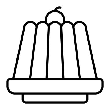 Puding çizgisi simgesi, Basit Siyah ve Beyaz Vektör İllüstrasyonu