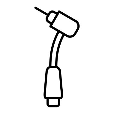 Diş Sondajı Simgesi, Basit Siyah ve Beyaz Vektör İllüstrasyonu