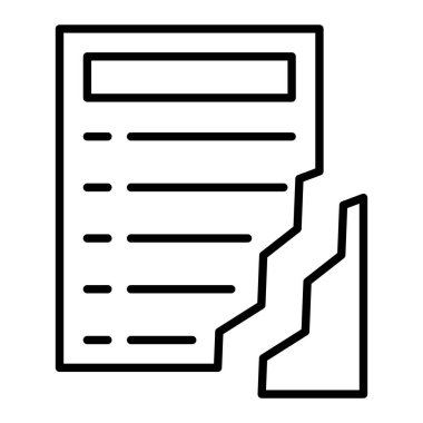 Veri Kaybı çizgi simgesi, Basit Siyah ve Beyaz Vektör İllüstrasyonu