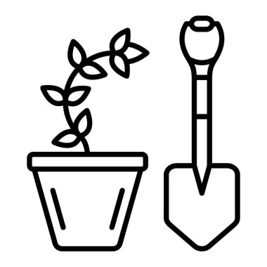 Simge Ekme Simgesi, Basit Siyah ve Beyaz Vektör İllüstrasyonu