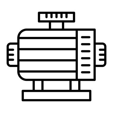 Motor çizgisi simgesi, Basit Siyah ve Beyaz Vektör İllüstrasyonu
