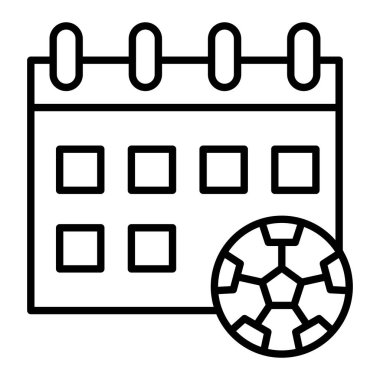 Takvim Simgesi, Basit Siyah ve Beyaz Vektör İllüstrasyonu