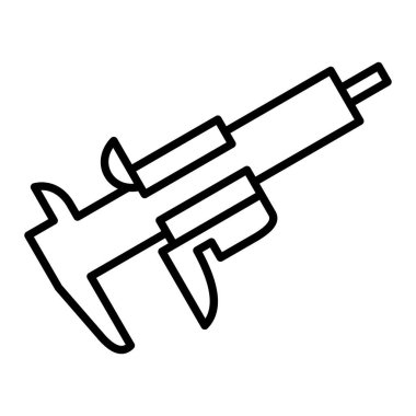 Kaliper Simgesi, Basit Siyah ve Beyaz Vektör İllüstrasyonu