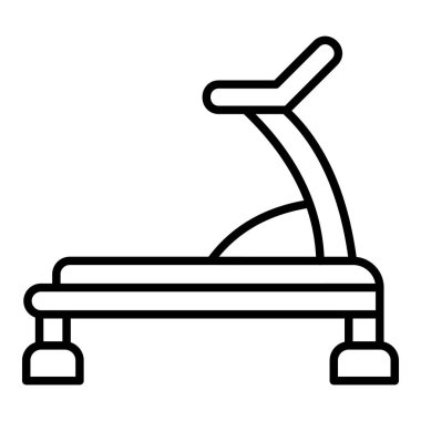 Koşu bandı Simgesi, Basit Siyah ve Beyaz Vektör İllüstrasyonu