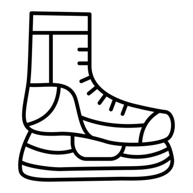 Paten Simgesi, Basit Siyah ve Beyaz Vektör İllüstrasyonu