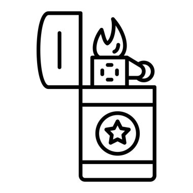 Açık çizgi simgesi, Basit Siyah ve Beyaz Vektör İllüstrasyonu