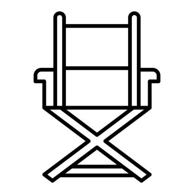 Koltuk Simgesi, Basit Siyah ve Beyaz Vektör İllüstrasyonu