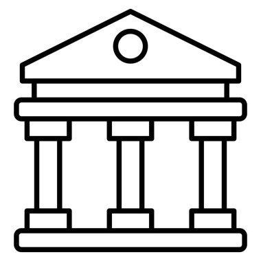 Banka çizgisi simgesi, Basit Siyah ve Beyaz Vektör İllüstrasyonu