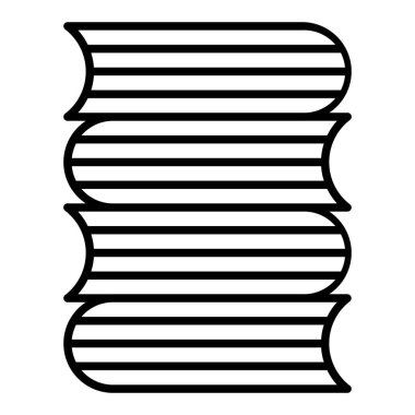 Kütüphane satırı simgesi, Basit Siyah ve Beyaz Vektör İllüstrasyonu