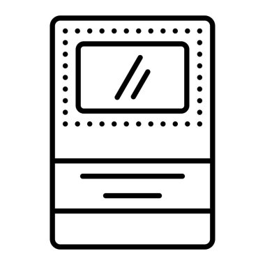 Kalkan Simgesi, Basit Siyah ve Beyaz Vektör İllüstrasyonu