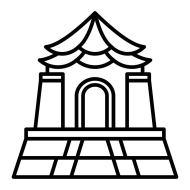 Chiang Kai Shek Simgesi, Basit Siyah ve Beyaz Vektör İllüstrasyonu