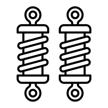 Şok emici satır simgesi, Basit Siyah ve Beyaz Vektör İllüstrasyonu