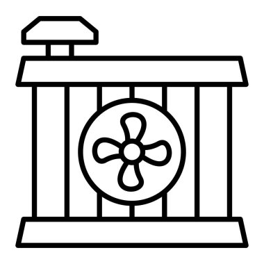 Radyatör çizgisi simgesi, Basit Siyah ve Beyaz Vektör İllüstrasyonu