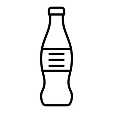 Soda Simgesi, Basit Siyah ve Beyaz Vektör İllüstrasyonu