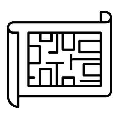 Şablon Simgesi, Basit Siyah ve Beyaz Vektör İllüstrasyonu