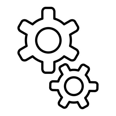 Simge, Basit Siyah ve Beyaz Vektör İllüstrasyonu Ayarlanıyor