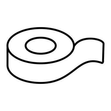 Teyp Simgesi, Basit Siyah ve Beyaz Vektör İllüstrasyonu