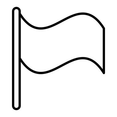 Bayrak Simgesi Tamamlanıyor, Basit Siyah ve Beyaz Vektör İllüstrasyonu