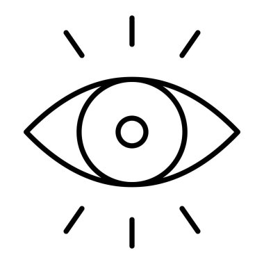 Göz Simgesi, Basit Siyah ve Beyaz Vektör İllüstrasyonu