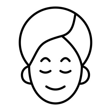 Cilt Bakımı Simgesi, Basit Siyah ve Beyaz Vektör İllüstrasyonu