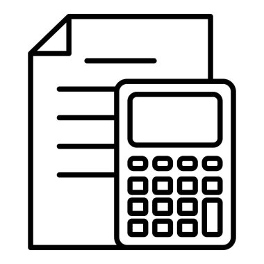 Bütçe Simgesi, Basit Siyah ve Beyaz Vektör İllüstrasyonu