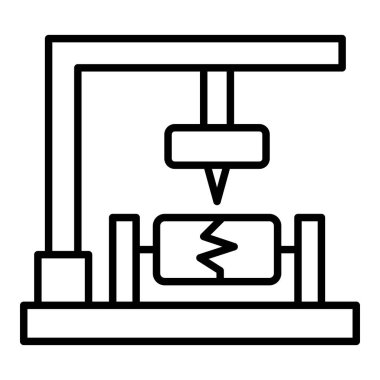 Sismograf çizgisi simgesi, Basit Siyah ve Beyaz Vektör İllüstrasyonu