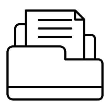 Dizin Simgesi, Basit Siyah ve Beyaz Vektör İllüstrasyonu